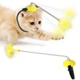 thumbnail image 1 of Collar autocurativo para gatos, juguete para el cuello, pie de resorte con grifo para burlarse, palo para gatos, suministros para mascotas, grifo con resortes para gatos, palo para gatos (amarillo) Rojo Verde, 1 of 5