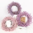 thumbnail image 5 of Guirnalda de flores flocadas artificiales, adorno de 18 pulgadas, decoración de fondo de fiesta Rosado Macarena Corona de puerta delantera, 5 of 5