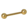 thumbnail image 1 of Gold Straight Barbell 14K Gold Plated Nipple Eyebrow Bridge Cartilage Piercing, 1 of 1