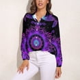 thumbnail image 3 of Ornate Lotus Flower Long Sleeve Blouse Woman Streetwear Casual Shirts Summer Oversize Woman Streetwear Clothing Birthday Present, 3 of 7