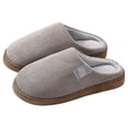 thumbnail image 2 of AUDeals Unisex Cotton Slippers Soft Plush Non Slip Home Indoor House Slippers Warm Cozy Winter Shoes (Coffee, 9), 2 of 4