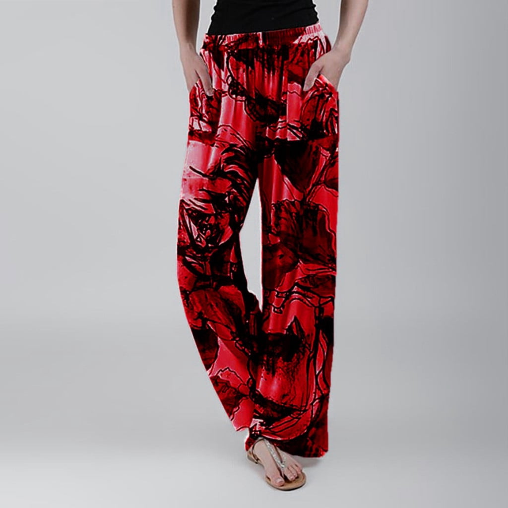 Ykohkofe Womens Casual Print Long Pants 