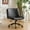Black, variant on Ktaxon Armless Office Desk Chair with Wheels,Faux Leather Cross Legged Wide Chair, Adjustable Swivel Computer Task Chairs for Home,Office,Make Up,Small Space,Bed Room Brown