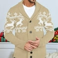 thumbnail image 2 of WRKEKC Men's Cardigan Shawl Collar Button Down Long Sleeve Deer Print Thickened Warm Festive Stylish Fall Winter Casual Outerwear, 2 of 5