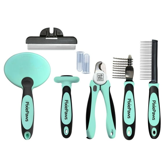 PixiePaws Ensemble de toilettage pour animaux de compagnie 6 pièces