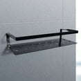 thumbnail image 2 of Vowella Floating Shelves, Wall Mounted Iron Shelves Set of 2, Bathroom Storage Shelves with Towel Rack, Black, 2 of 12