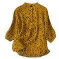 thumbnail image 2 of ICHUANYI Clearance Women's Fashion Casual T-Shirt Short Sleeve V-Neck Sweatshirt Tops Blouse(Yellow, M) ICHUANYI WER2023081002851, 2 of 3