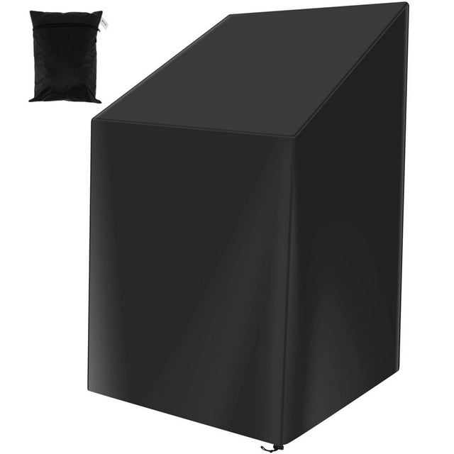 Housse de Chaise Empilable Imperméable en Tissu Oxford 210D, Housse de Chaise de Jardin Robuste, Housses Empilables pour Chaises d'Extérieur avec Sac de Rangement pour Chaises Empilables d'Extérieur
