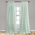 thumbnail image 4 of Ambesonne Art Deco Curtains, Minty Vintage Line Shells, Pair of 28"x63", Mint Green Sand Brown, 4 of 5
