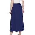 thumbnail image 3 of Women's Cotton A-line Button Front High Waist Front Slit Knee Length Skirt, Color : Navy Blue, Size: S, 3 of 6