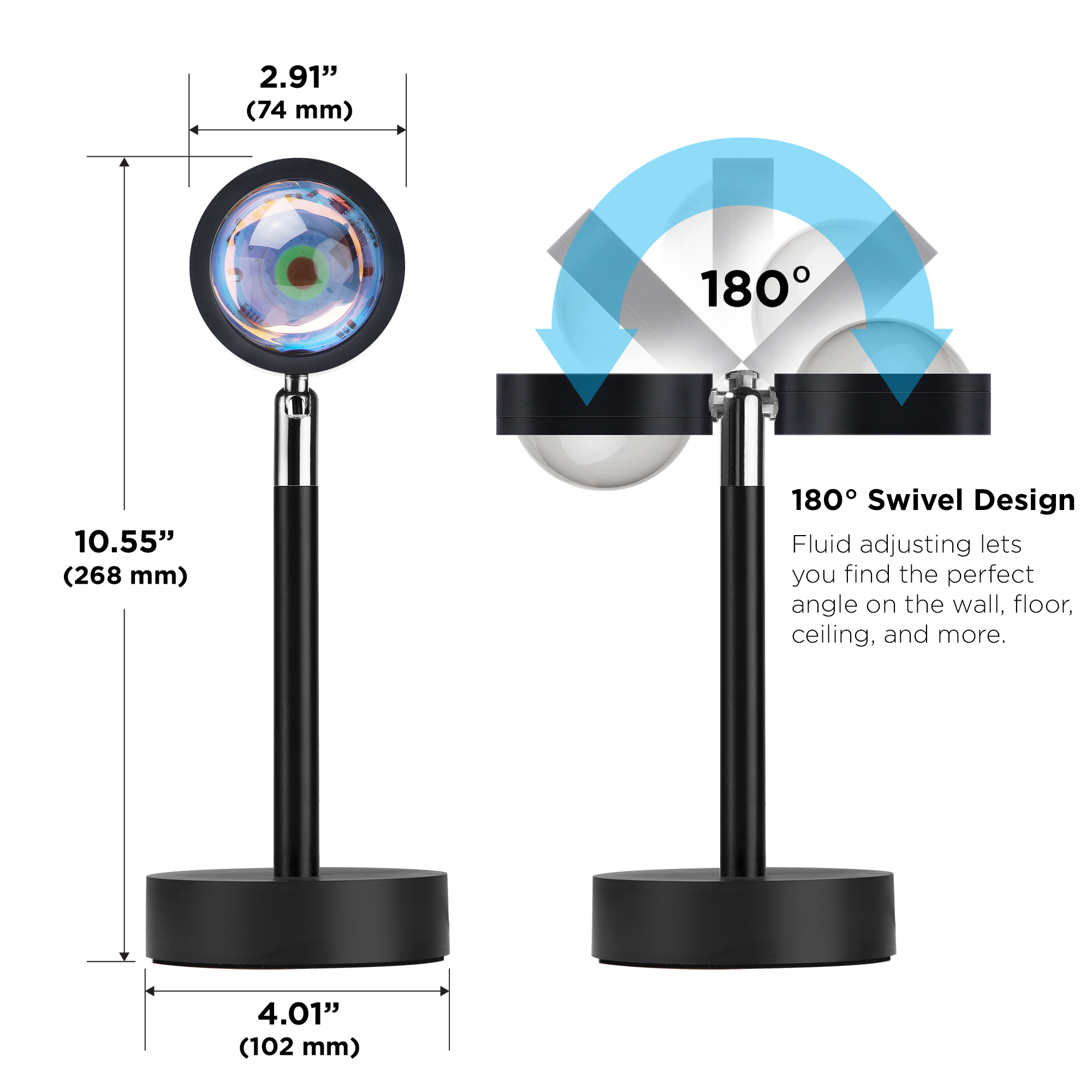Merkury Innovations Sunset Lamp LED Projector with Remote