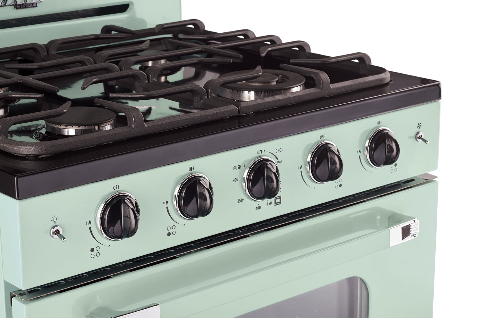 Unique Classic Retro 30" 3.9 cu/ft Freestanding Gas Range with Sealed Burners in Summer Mint Green