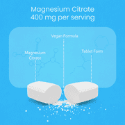Magnesium Citrate 400 mg - 120 tablets Elemental Magnesium Supports Function of muscles, bones, heart Non-GMO per serving