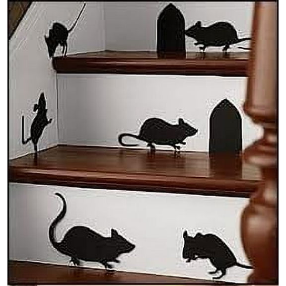 Decal ~ MICE AND HOLES ~ WALL DECAL, HOME DECOR 6 MICE 2 HOLES ~ 11.5" X 21" SHEET