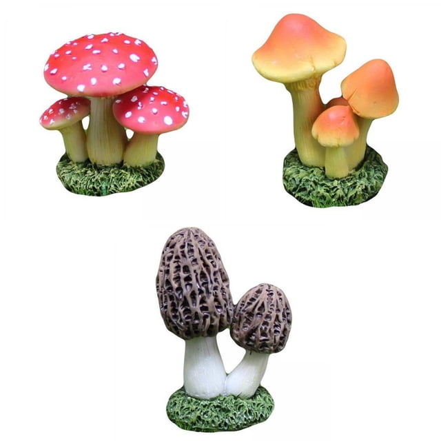 Garden Ornament Decoration Statue For Micro Landscape 3x shamjiam Estatua de hongos