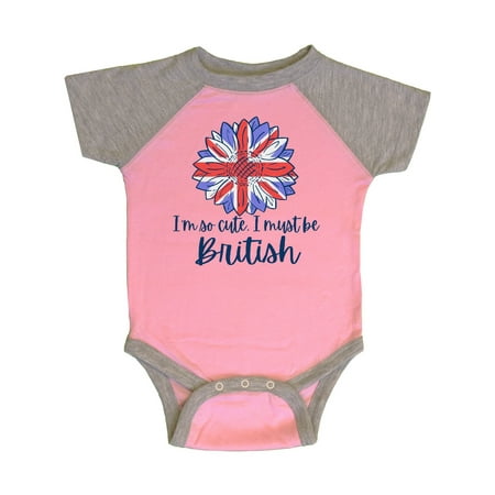 

Inktastic I m So Cute I Must be British Sunflower Gift Baby Boy or Baby Girl Bodysuit