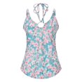 thumbnail image 3 of Gibobby Mujeres verano sin mangas sexy cuello en V floral impreso delgado tops casual correas chaleco camisas blusa(Azul celeste,M), 3 of 5