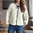 thumbnail image 4 of RKSTN Chandails pour Femmes Mode Automne Hiver Tricoté Ample Manches Longues Blouse Col Rond Chandail Chandail Début Mode Automne, 4 of 7