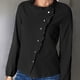 thumbnail image 2 of Top de manga larga ANGGREK Casual color Sólido Amigable con la Piel Cómoda Blusa Asimétrica con botones Para Mujer, 2 of 8