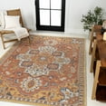 thumbnail image 5 of JONATHAN Y SAVANNAH 5 x 8 Area Rug, Bijan Vintage Medallion Machine-Washable Reversible - Terra/Blue/Cream, SVH107A-5, 5 of 7