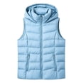 thumbnail image 7 of Bzdzmqm Womens Plus Size Hooded Zip Up Vest Warm Casual CoverUp Outwear Fall Winter Basic Jacket for Women Outdoor Daily Wear, Light Blue 3XL, 7 of 7