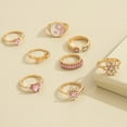 thumbnail image 5 of Eosunjian 8Pcs Knuckle Rings Tai Chi Punk Women Exquisite Sparkling Rings Fashion Jewelry Pink, 5 of 13