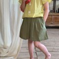 thumbnail image 4 of Wide Leg Linen Shorts for Girls Elastic High Waisted Pleated Casual Loose Bermuda Shorts, 4 of 7