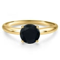 thumbnail image 3 of Gem Stone King 14K Yellow Gold Black Onyx Engagement Ring for Women | 1.65 Cttw | Round 8MM | Gemstone December Birthstone | Size 9, 3 of 6