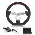 thumbnail image 2 of LED Display Steering Wheel, Suede  Lights Steering Wheel D Type Racing Steering Wheel Automotive Steering Wheels Red Stitching Steering Wheel Replacement For  GT-R R35 2009-2016, 2 of 8