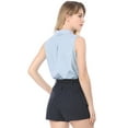 thumbnail image 6 of MODA NOVA Junior's Single Breasted Point Collar Sleeveless Shirt, 6 of 6