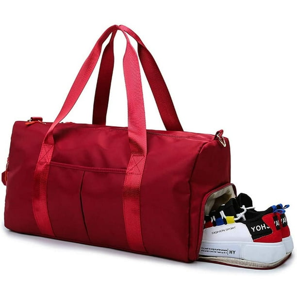 Sac de sport, sac de sport pour homme et femme, sac de voyage avec poche  humide et compartiment à chaussures, rouge : : Sports et Plein air