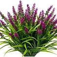thumbnail image 4 of Artificial Flowers for Outdoor Plants 6 Bundles Fake Lavender Plastic Faux Monkey Grass for Verandah Window Garden Office Patio Front Porch UV Resistant for Planter, 4 of 8