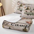 thumbnail image 4 of Castle Fairy Vintage Camper Twin Quilt Set,Happy Camping Twin Coverlet Set for Bedroom,Mint Brown, 4 of 7