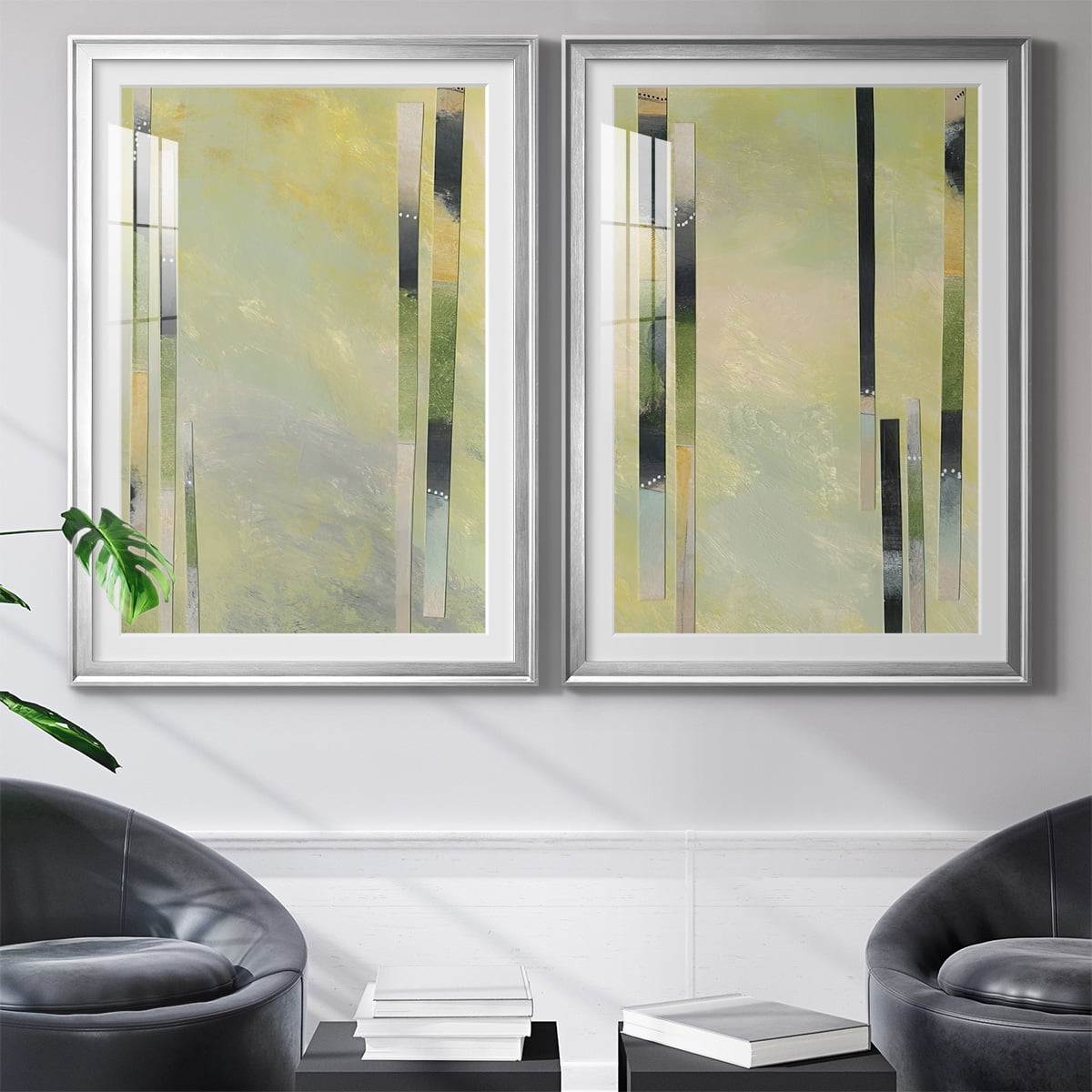 Wexford Home Neutral Assemblage III Premium Framed Print, 18.5" x 24.5" - Ready to Hang, Silver (Set of 2)