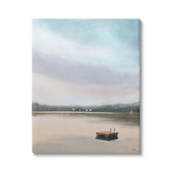 Stupell Industries Lone Floating Dock Serene Lake View Pastel Sky Painting Gallery Wrapped Canvas Print Wall Art, Design by Amy Hall