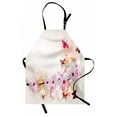 thumbnail image 1 of Peach Apron Artistic Spring Flower Arrangement with Cute Little Butterflies Wildflowers on Branch, Unisex Kitchen Bib Apron with Adjustable Neck for Cooking Baking Gardening, Multicolor, by Ambesonne, 1 of 3