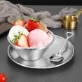 thumbnail image 3 of Shaved Ice Bowl Set Korean Style Dessert Bowl Stainless Steel Salad Bowl Small Ice Cream Cups Household Fruit Bowl for Snacks, 3 of 7