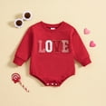 thumbnail image 2 of FAOWME Baby Toddler Boys Girls Long Sleeve Cartoon Heart Prints Rompers Jumpsuit Onesies Red 3-6 Months, 2 of 6