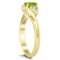 thumbnail image 2 of SZUL Women's 6X4MM Peridot and Diamond Twist Ring in 10K Yellow Gold, 2 of 4