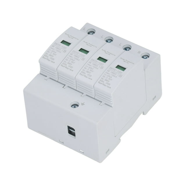 100KA Surge Protective Device, House Voltage Protector Voltage IP20 Surge Arrester Device for Distribution Box 35mm Electrical Guide Rail Installation