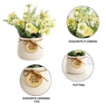 thumbnail image 3 of Margarita pequeña, flor de simulación, maceta de cerámica, decoración interior del hogar, planta verde artificial de escritorio, bonsái, flor falsa, 3 of 5