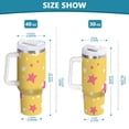 thumbnail image 6 of Yayeee 30oz Double-Wall Insulated Stainless Steel Tumbler with Handle Bottle, Yellow Stars, 6 of 8