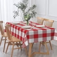 thumbnail image 2 of 60x84 Inch Checkered Vintage Linen Table Cloths Rectangle Christmas Buffalo Plaid Durable Tablecloth Farmhouse Stain Resistant Table Cover for Dining Room Outdoor Party Tables Decor, 2 of 7