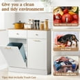 thumbnail image 2 of Ktaxon Large Trash Can Cabinet Tilt Out, 10 Gallon Kitchen Island with Hidden Storage, Dog Food Storage, Garbage Hamper Pet Proof, White, 2 of 22