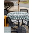 thumbnail image 5 of Outdoor Tablecloth with Umbrella Hole for Patio/Picnic/Party/Camping, Boho Green Striped Waterproof Table Cloth Square Cover Washable, Ethnic Tribe Southwestern Diamond (54"x 54"), 5 of 9