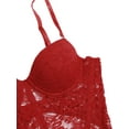 thumbnail image 3 of Women's Backless Floral Lace Sheer Underwire One Piece Teddy Bodysuit, 3 of 5