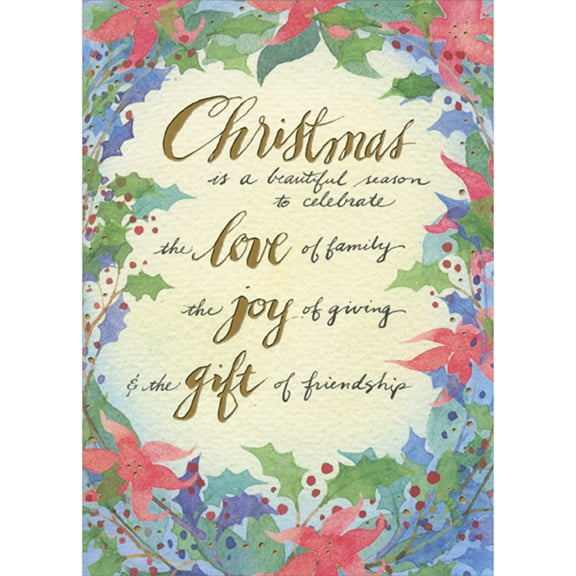 RSVP Love of Family, Joy of Giving, Gift of Friendship Christmas Card for Friend