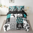 thumbnail image 2 of Castle Fairy Dirt Bike Bedding Comforter Set 7pcs for Boys Girls,Extreme Sport Motorcycle Queen Bedding Sets Super Cozy,Abstract Geometric Plaid Queen Sheet Sets,Microfiber Bedroom Decor,Reversible, 2 of 8