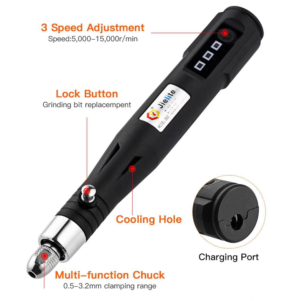 Miulika Multi-Function Rotary Electric Mini Drill Engraver Pen, Grinding Set for Polishing/Carving/Cutting/Cleaning/Sharpening DIY Tool Kit A, 16.8x2.5cm Package A