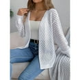 thumbnail image 3 of MESSUEN Long Sweater Cardigan Women Open Weave Sweaters for Women Long Sleeve Sweaters for Women Womens Summer Shirts Women Basic Tops Cardigan Women Sleeveless Summer Tops for Women White L, 3 of 8